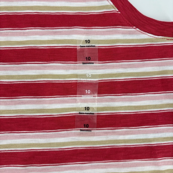 GAP Teen NWT Red, Pink, Tan, and White Striped Organic Cotton Tank Top, 10 - Picture 10 of 13
